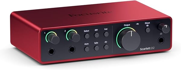 Focusrite Scarlett 2i2 4ª Geração Interface de Áudio USB