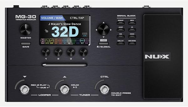 NUX MG-30 Pedaleira Multiefeito para Guitarra com Footswitch NMP-2 LITE