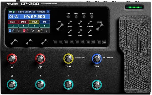 Valeton GP-200 Pedaleira Multiefeito para Guitarra com Pedal de Expressão
